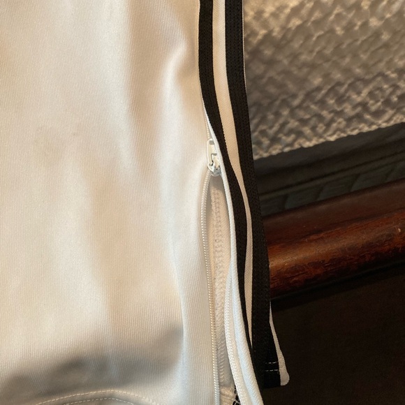 adidas White Joggers with Black Side Stripes - Kids - Picture 4 of 4